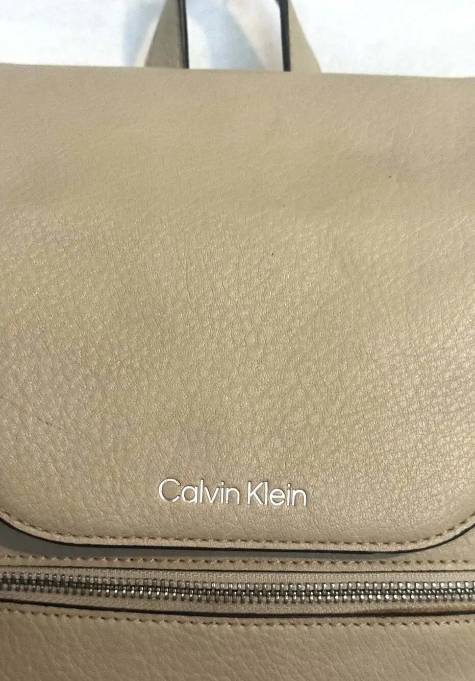 Calvin Klein Women's Beige Elaine Bubble Lamb Novelty Key Item Flap Backpack